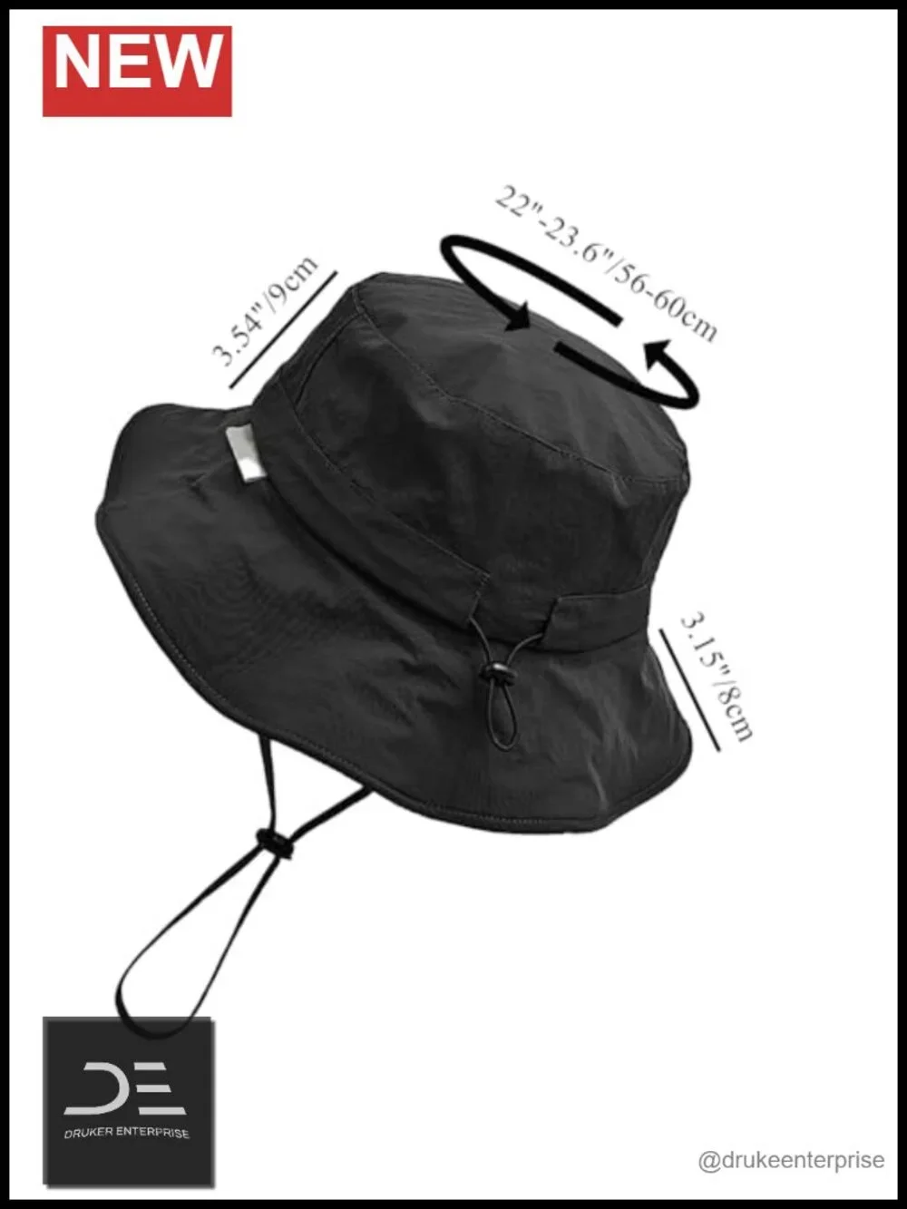 Waterproof Bucket Hat UPF 50+ Quick Dry Fishing Safari Adjustable Chin Strap